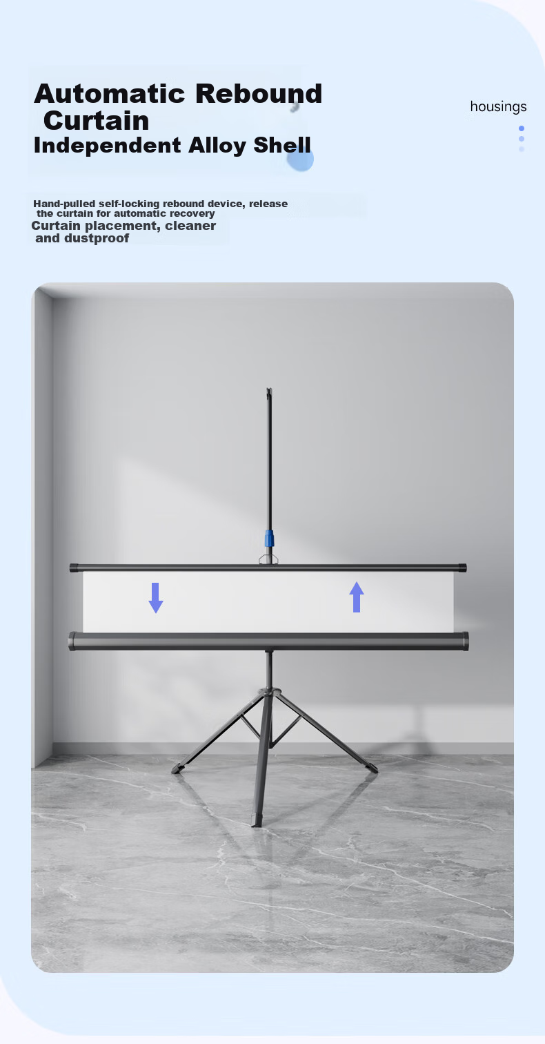 Fat Giant Projection Screen ZP Bracket Screen 120-inch 16:9 No-Drill Wall-Mount Dual-Use Projection Screen Supports HD Home Office Mobile Outdoor Portable Screen 2