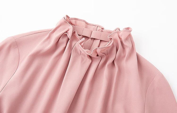 Demana Selected Airy Acetate Spring Socialite Style Comfortable Lightweight Ruffle Collar Mid-Length Women's Dress 3