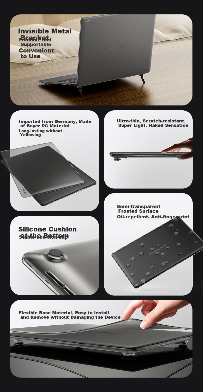 VOKAMO Waterproof Ultra-Thin Keyboard Cover Protector for Huawei MateBook GT14 Laptop 2