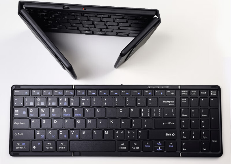 ANMV Dual-Mode Wireless 2.4G Bluetooth Foldable Portable Full-Size Keyboard for iPad Tablet MateXT Phone Mac Laptop Mobile Office Compact 6