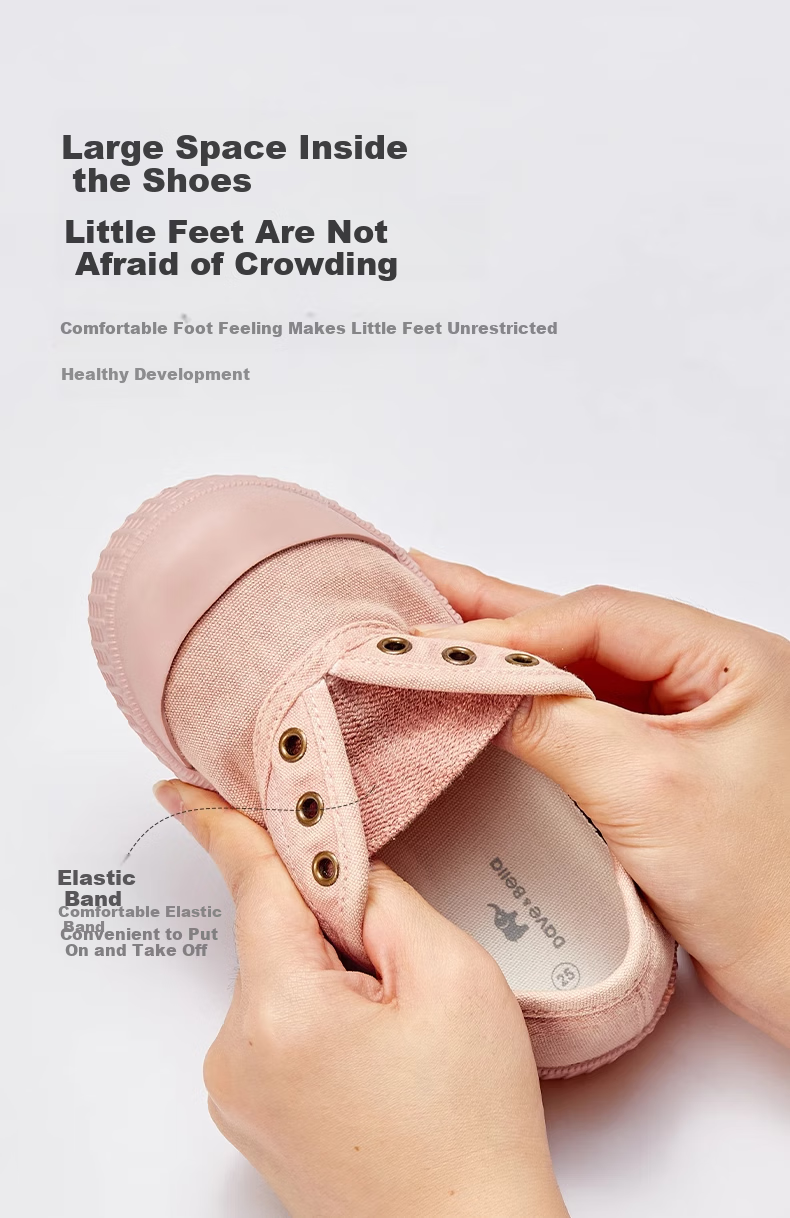 DAVE & BELLA Children's Canvas Shoes Spring 2024, Boys' Casual Shoes, Girls' Trendy Sneakers, Soft-Soled Shoes for Toddlers 2