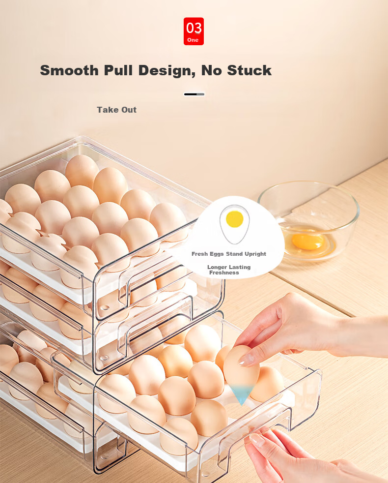 KATEI STORY Japanese Side-Door Egg Storage Box, Refrigerator Food-Grade Preservation Container, Kitchen Organizer, Egg Holder, Storage Solutio 9