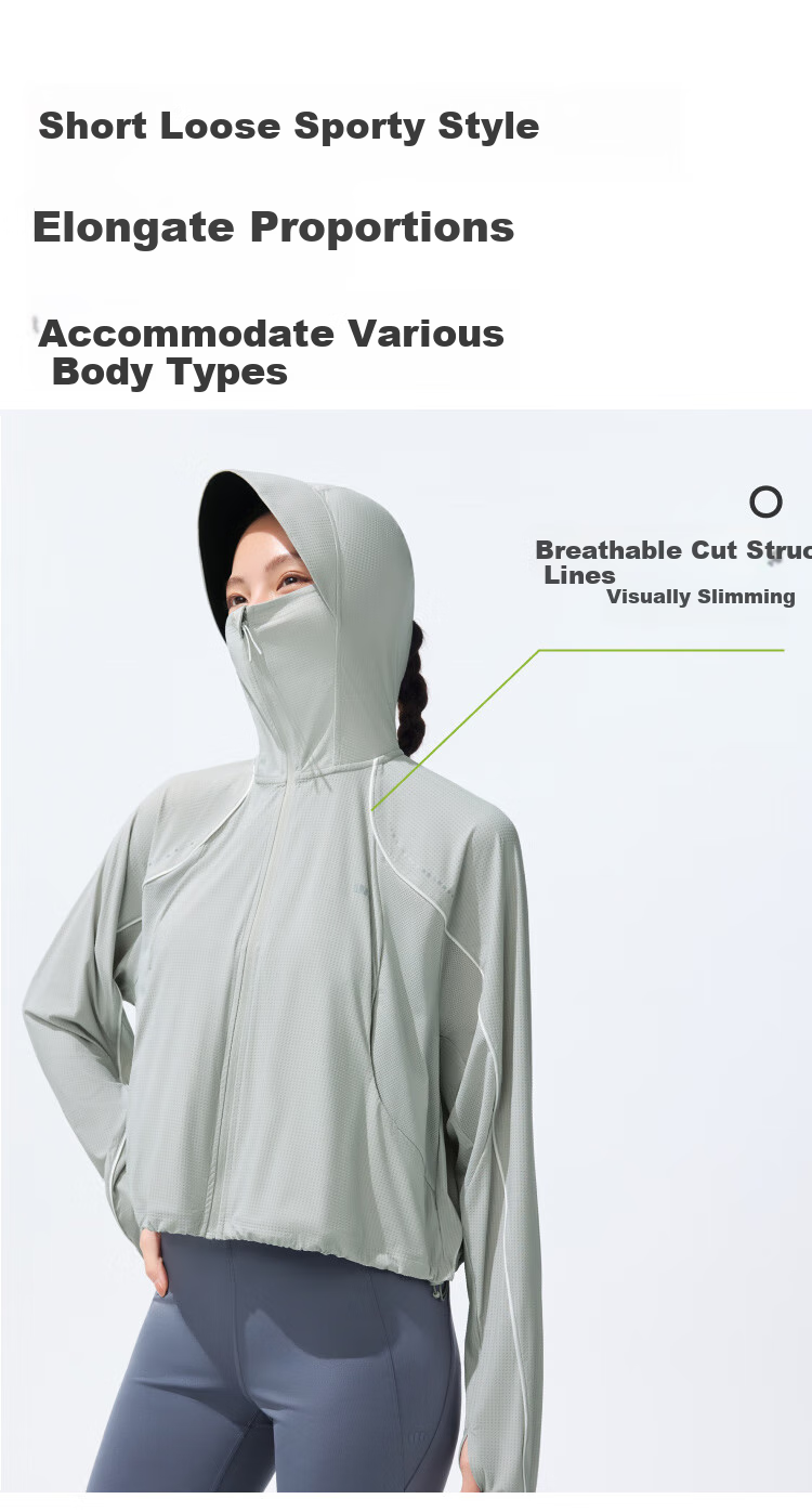 Beneunder Women's Sun Protection Clothing, Summer Ultra-Light Cool-Feeling Sun Protection Garment, Outdoor Sports Loose Jacket DS835 19