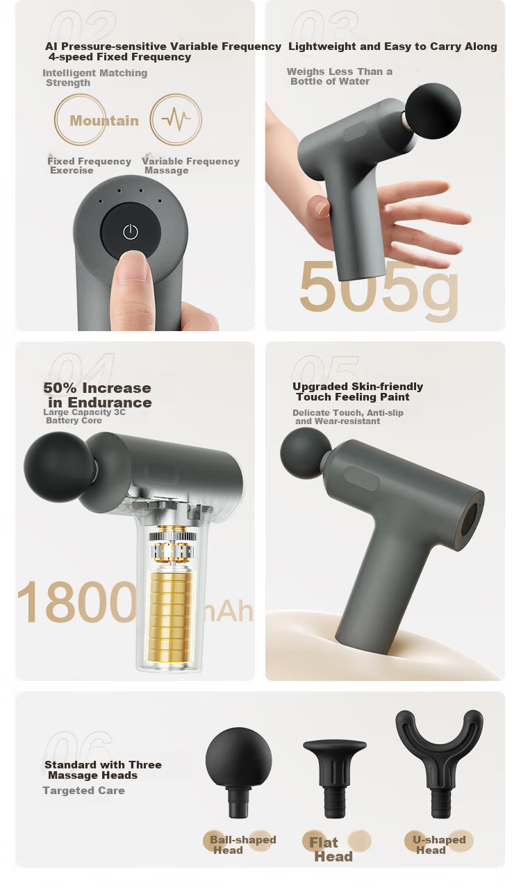 JD Original Mini Massage Gun SE2 AI Adjustable Deep Muscle Relaxation Fascia Massager for Waist, Legs And Whole Body Calf Massage Device Birthday Gift for Elders, Parents, Boyfriend, Girlfriend 3