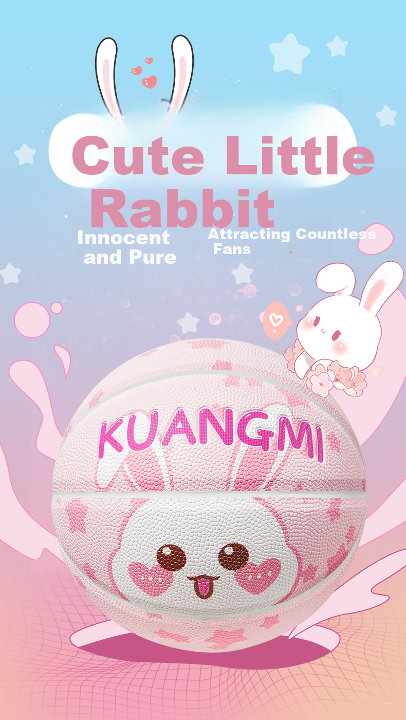Kuangmi Basketball, Children's Rabbit Pink, Size 5, Elementary School Student Youth Gift, Training for Girls, Cute Ball, Specialized 1