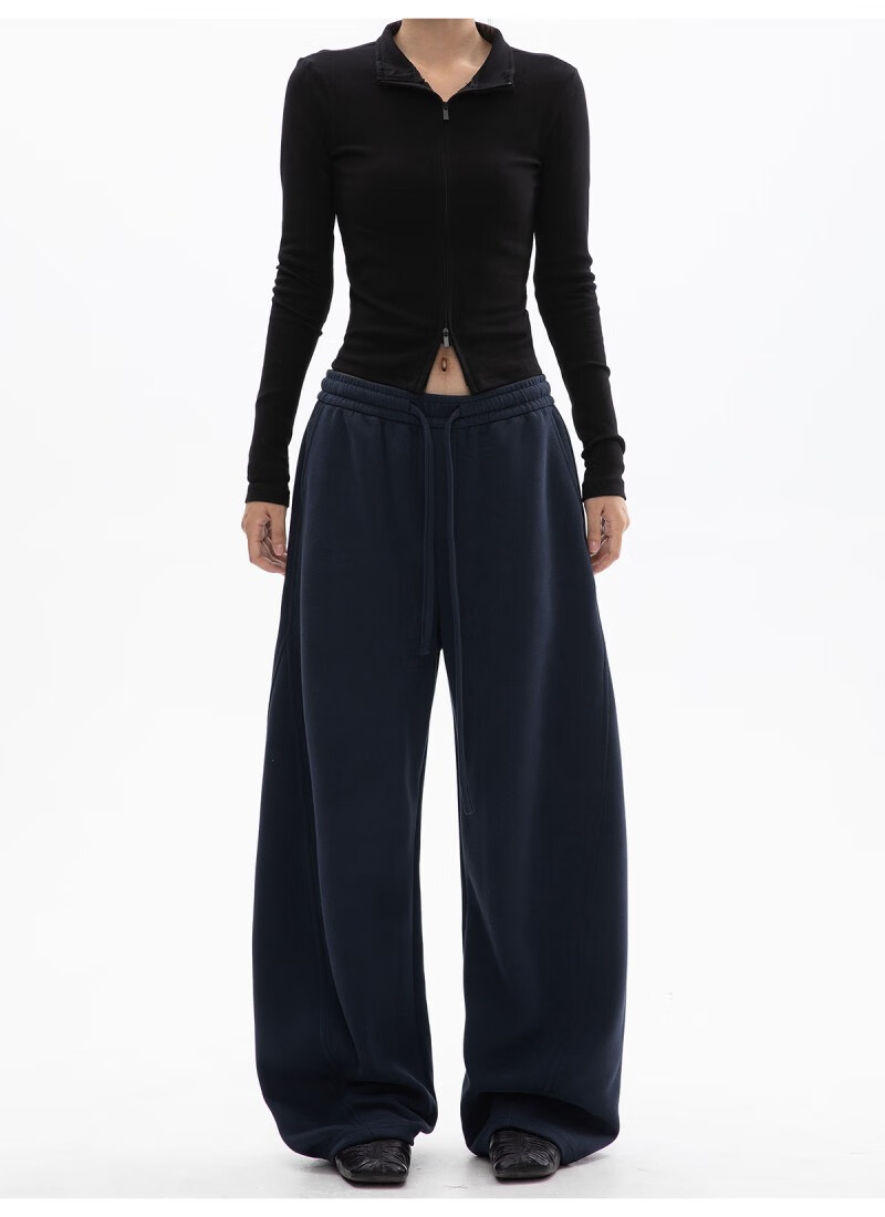 ICH MODE Women's American Style Casual Pants Spring Autumn New Sports Sweatpants Loose Straight-Leg Versatile Wide-Leg Pants Black L 8