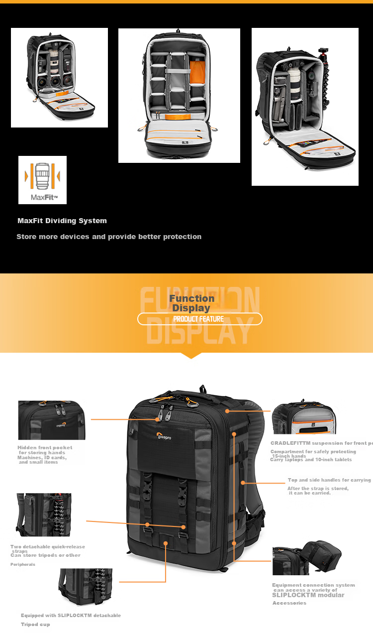 LOWEPRO Leshebao Zhengfu Zhe Pro Trekker BP 450 AW II DSLR Mirrorless Camera Bag, Backpack Photography Bag, Large Capacity Drone Stabilizer Backpack LP37269-GRL 3