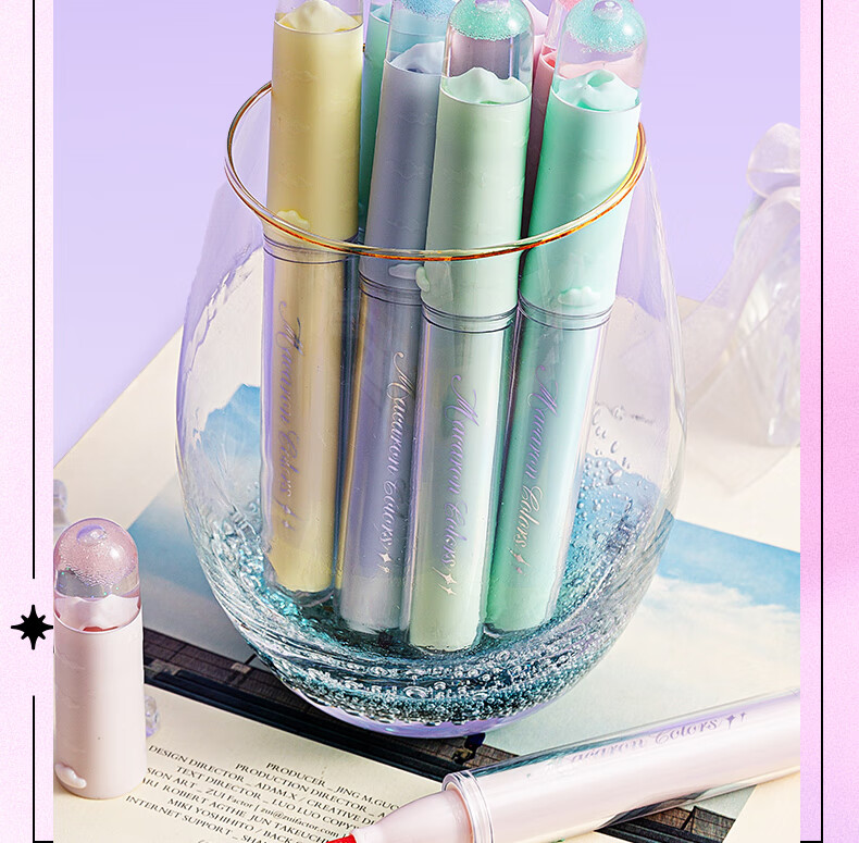 M&G Stackable Color Highlighter Pen Student Marker 4 Colors APMV09F2 Watercolor Pen Gift 6