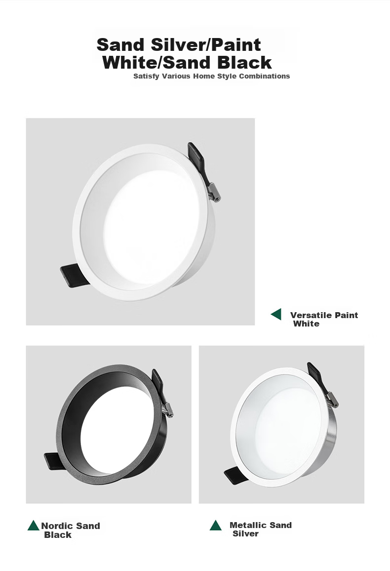 NVC LED Downlight for Living Room, Bedroom, Hallway, Recessed Narrow Edge Full Aluminum Spotlight, 7W Tri-Color Ra95 [Miyue] 9