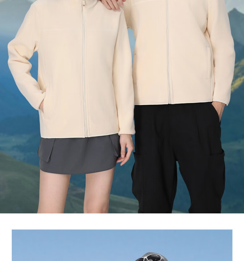 LangSha Unisex Fleece Liner Jacket Windproof Heated Outdoor Polar Fleece Coat 3