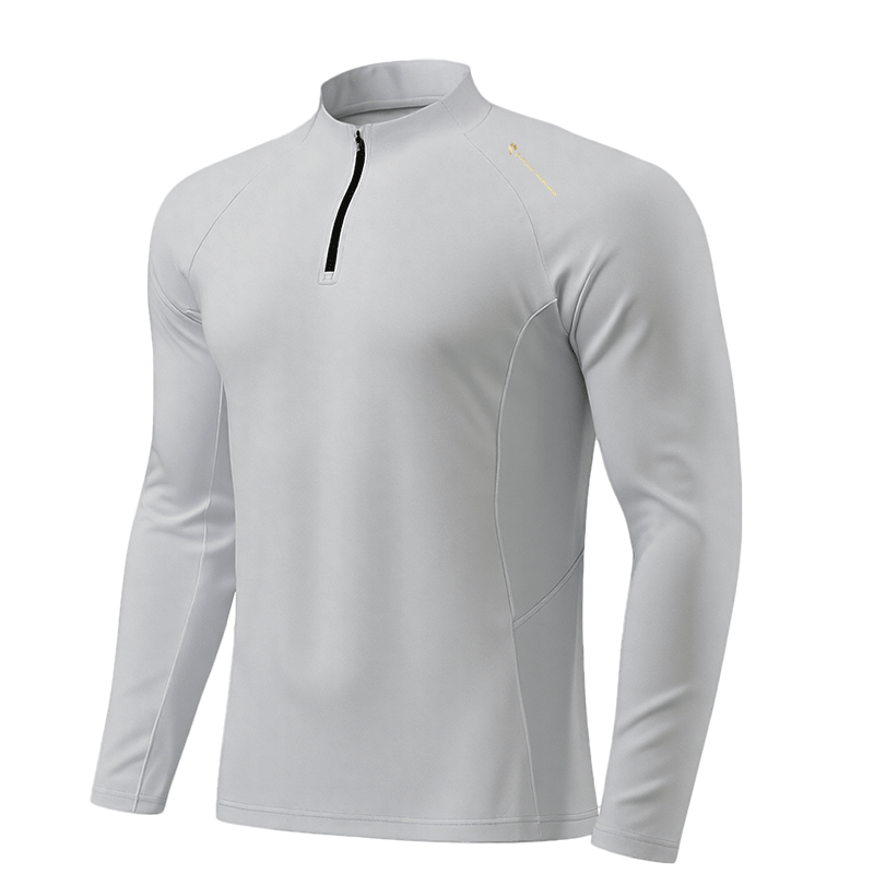 BURUITE Men's Sports T-Shirt Spring and Autumn Quick-Dry Long Sleeve Running Cycling Fitness Training Half-Zip Sweatshirt