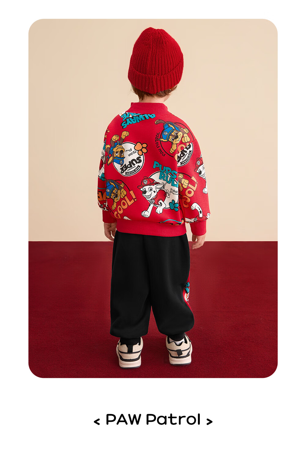 PAW PATROL Kids Fleece Pullover Sweatshirt Autumn Winter Crewneck Red Girls Trendy Hoodie 0343 Size 110 7