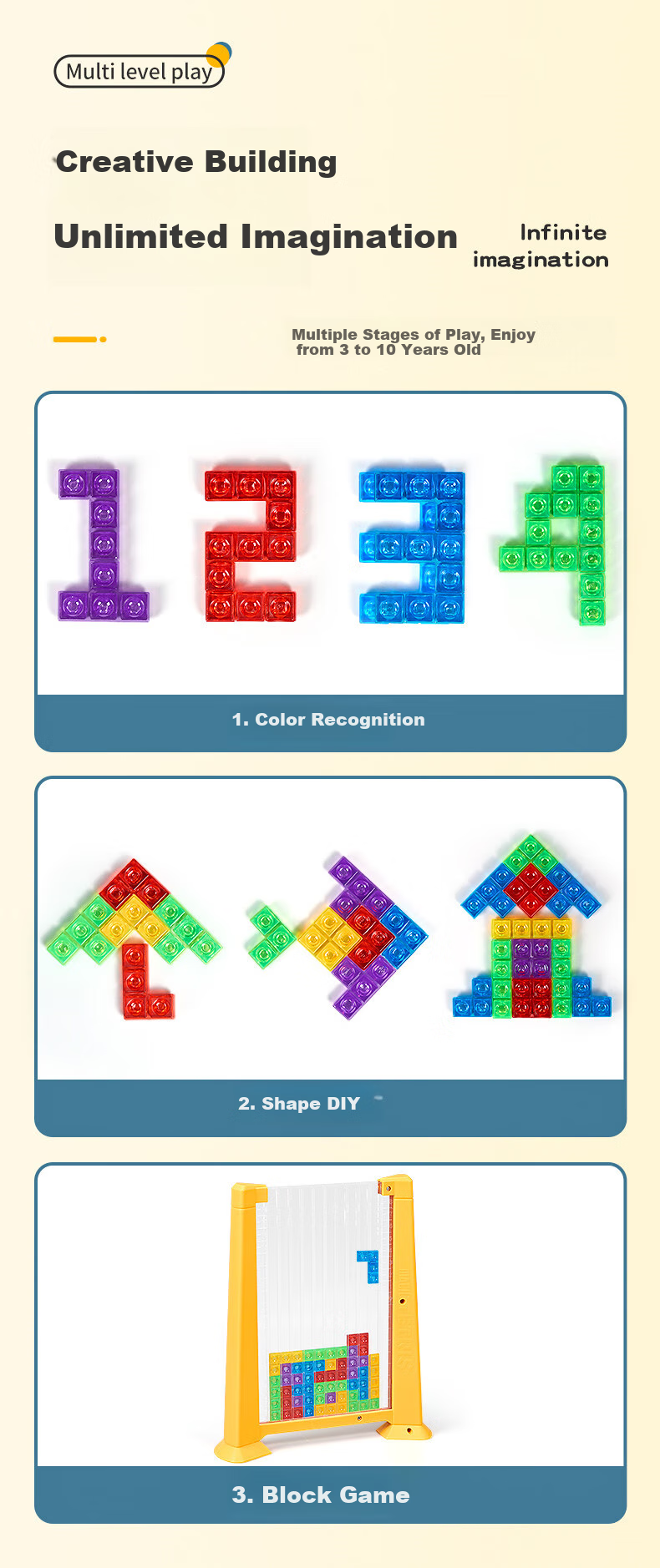 XST Russian Cube Children's Toy, 3D Assembly Building Blocks, Puzzle Board for 3-6 Year Olds, Intelligence Training And Thinking Skills Development 4