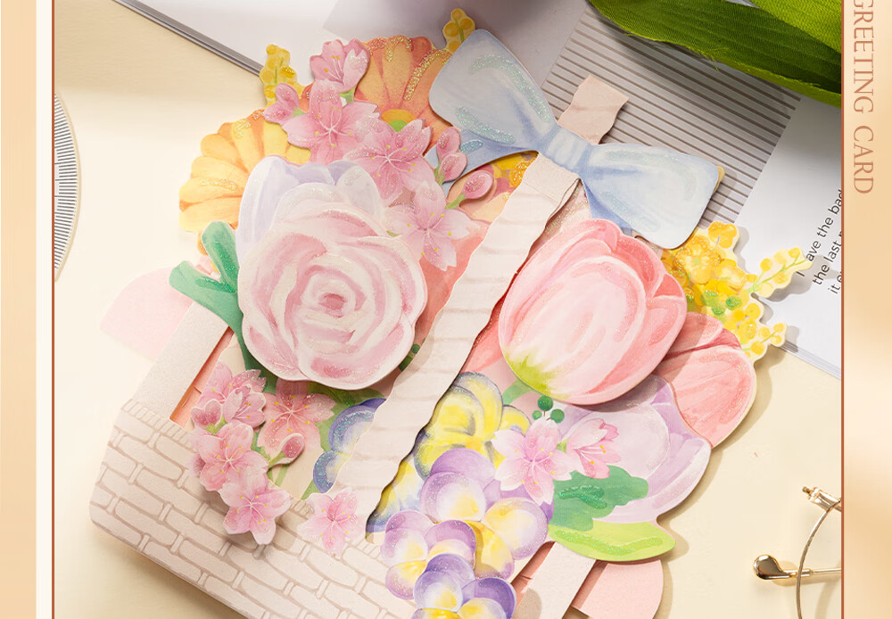 M&G Graduation Card 3D Bouquet Birthday Card Graduation Gift Handwritten Postcard for Teacher Elder Friend Souvenir Desktop Origami QB0054 10
