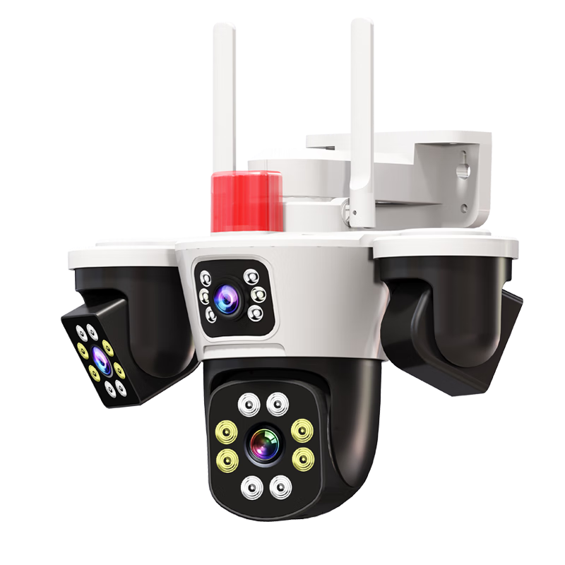 Network Eye Triple Lens Home Security Camera Outdoor No WiFi Required Lifetime Data-Free Mobile Remote Monitoring 360-Degree No Blind Spot Night Vision Rural Use