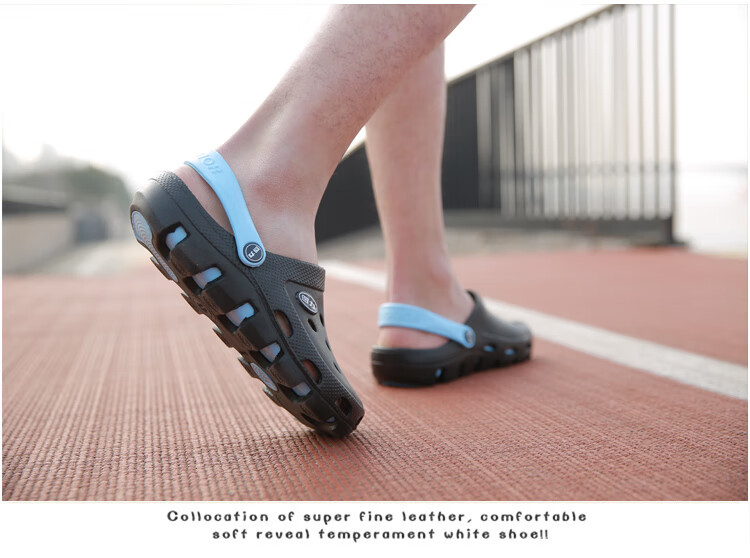 Warrior Casual Couple Slippers, Breathable Outdoor Versatile Closed-Toe Beach Shoes, Lightweight Perforated Sandals, 049 Red, Size 40 10