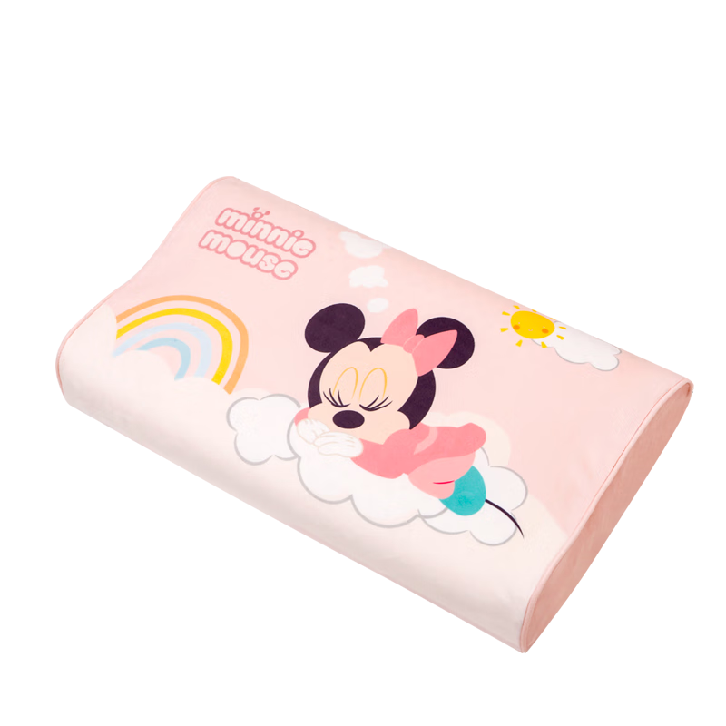 Disney Kids Pillow Thai Latex Baby Pillow Kindergarten Student Latex Pillow 3-6 Years Minnie 45*27*6cm