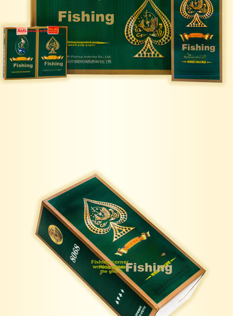 Diaoyu Playing Cards, High-Quality Durable Anti-Peeping Poker Cards, Entertainment for Card Rooms And Home Use, Doudizhu Poker Cards, 10 Decks Set, 8068 8