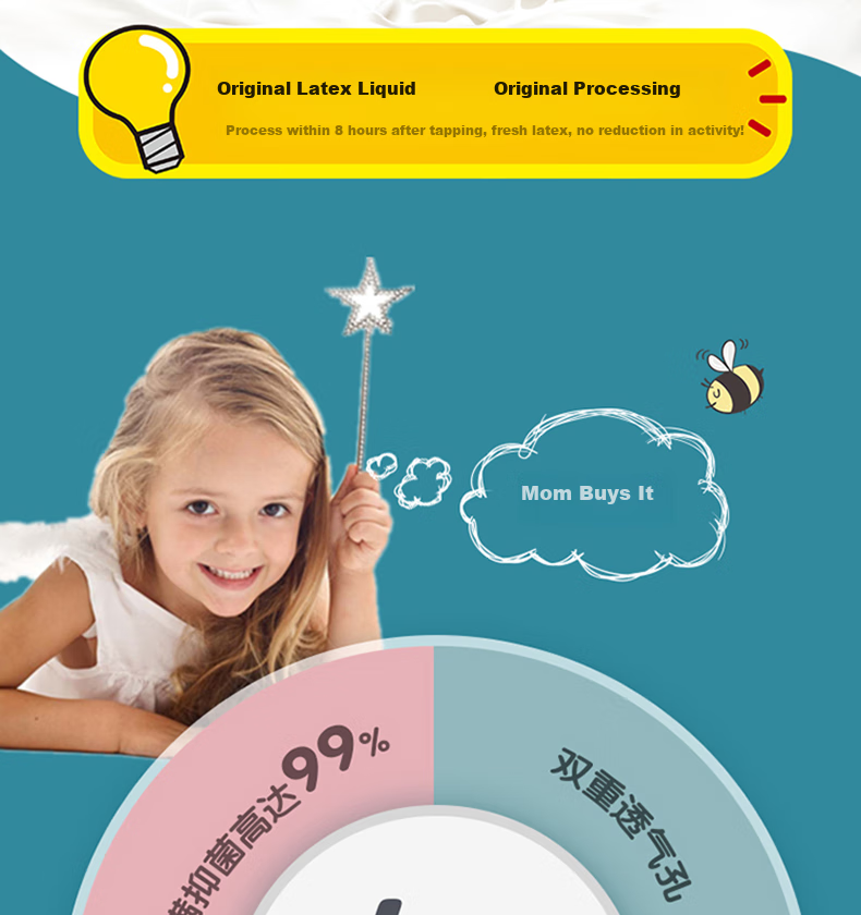 Paratex Children's Latex Pillow, Imported from Thailand with 94% Latex Content, Anti-Mite And Antibacterial for Students, Pillow for Children Aged 2-8 Years 8