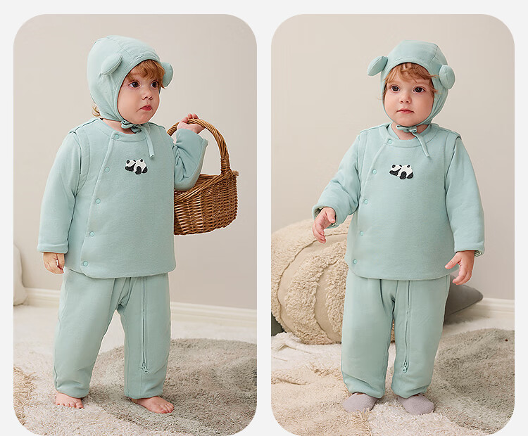 Minibala Padded Baby Warm Vest Unisex Cotton Homewear Autumn Winter 5