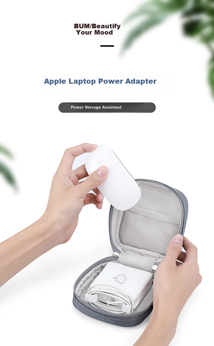 Biyoumei Digital Storage Bag Cable Volcano Storage Bag USB Flash Drive Power Bank Electronic Device Protective Case Power Adapter Accessories Portable Small Gray 1