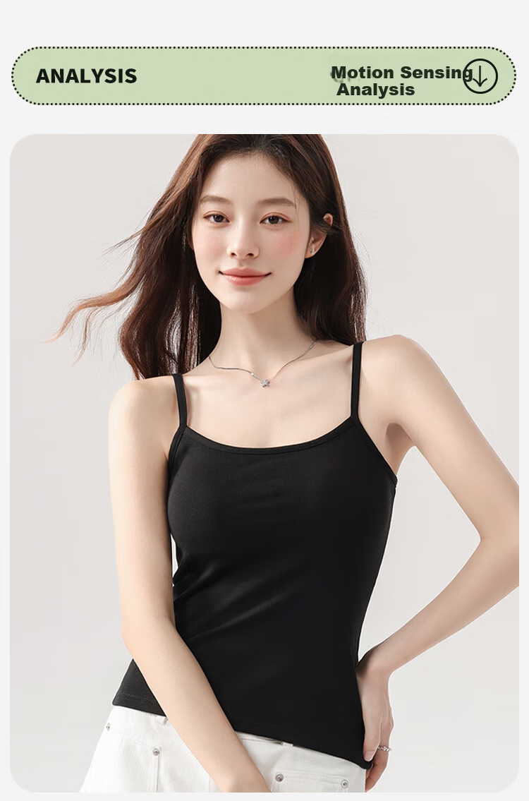 Urban Beauty [Mulberry Silk Moisturizing] Cotton Camisole with Built-in Bra Pad, Side Coverage, Antibacterial, Wearable as Outerwear or Innerwear for Women 13