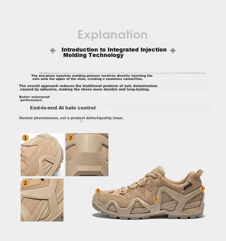 LOWA German Tactical Boots MK2, Outdoor Hiking Low-Top Shoes for Men, Waterproof And Non-Slip, 310891, Sand Color, Size 41 10