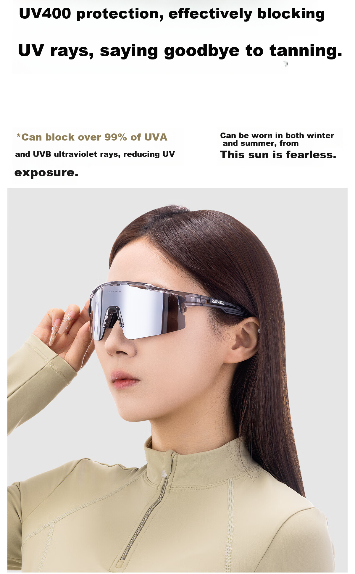 KAPVOE Warrior Cycling Glasses with Photochromic Lenses for Day And Night Use, Windproof, Sand-Resistant, Suitable for Mountain And Road Bikes 3