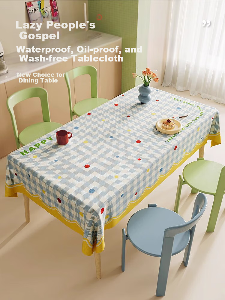 Jingxun Washable Tablecloth, Oil-Proof And Waterproof, Fresh Style Dining Mat, Bedroom Atmosphere Tea Table Cover for Women, 0.9*1.4m 1