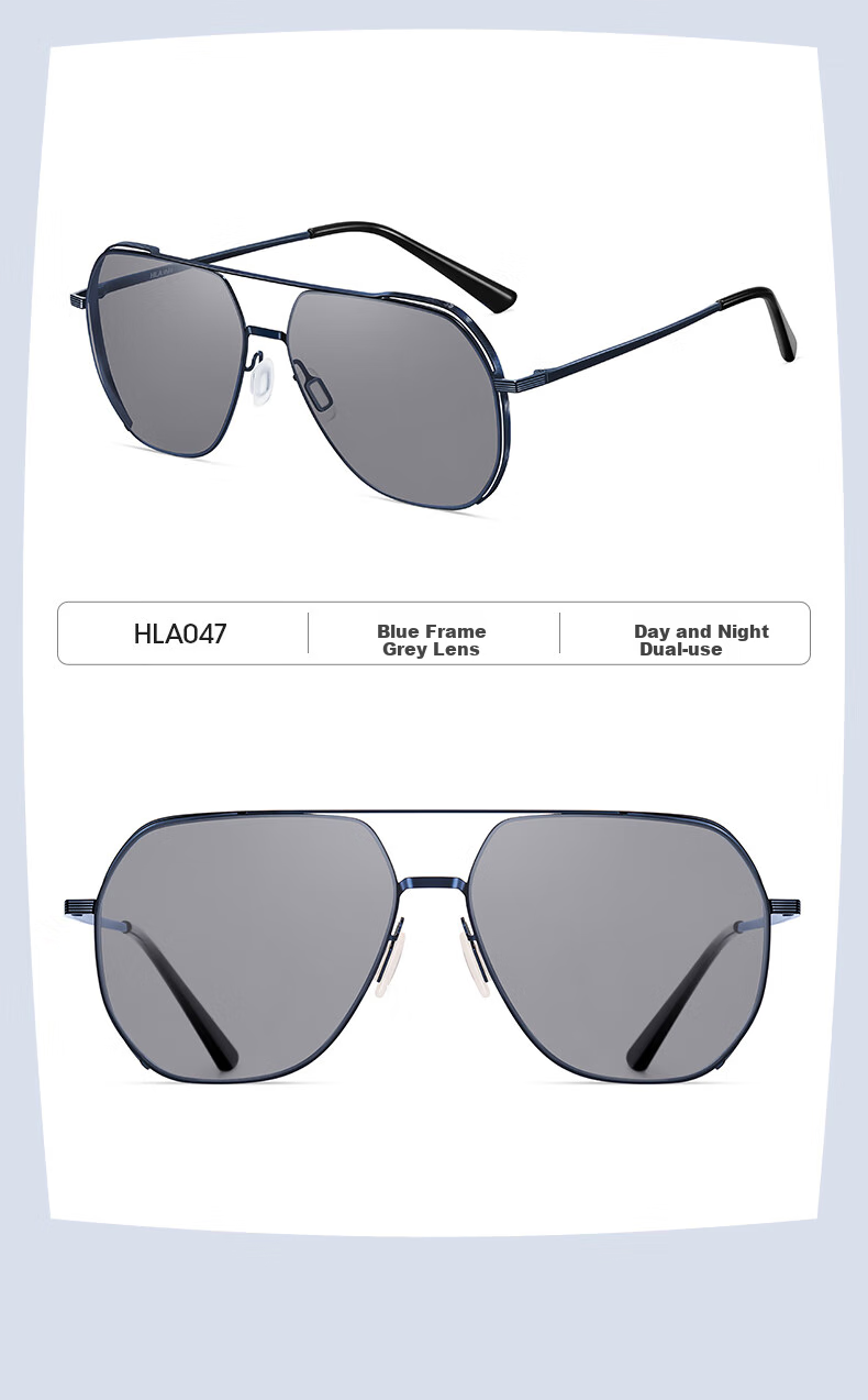 HLA Day And Night Polarized Sunglasses, Photochromic Sun Protection Sunglasses for Men, Night Vision Glasses for Driving, Specialized Gift, Blue 13