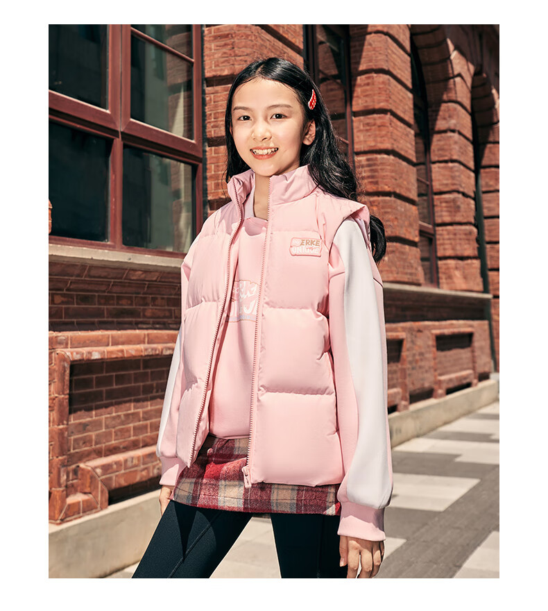 ERKE Kids Unisex Children's Winter Warm Sleeveless Waterproof Breathable Vest Jacket Black 170 26