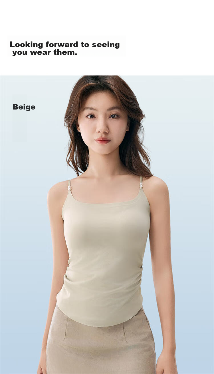 LangSha Spring Summer Wearable Cooling Seamless Padded Anti-Exposure Antibacterial Women's Tank Top 18