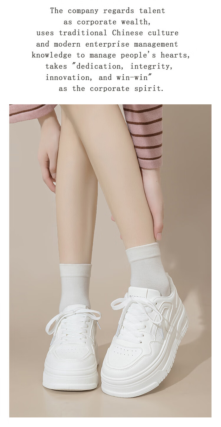 RENBEN 6CM Height Increasing White Sneakers Thick Sole Platform Shoes 2026 Trendy Versatile Student High-Value Chunky Casual Sports Shoes 9