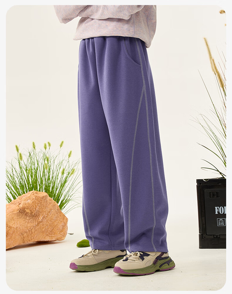 Baleno Kids Winter Fleece Lined Warm Boys and Girls Curved Leg Sports Loose Casual Wide Leg Pants for Older Children 2