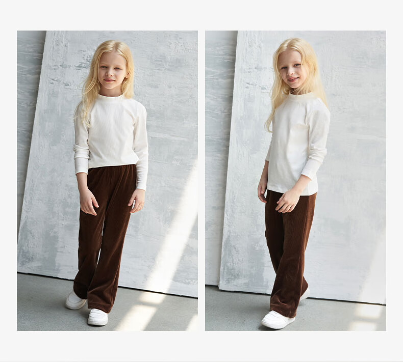AIMER KIDS Girls' Anti-Static Straight-Leg Leggings Vintage Striped Outerwear Pants - Black 170 3