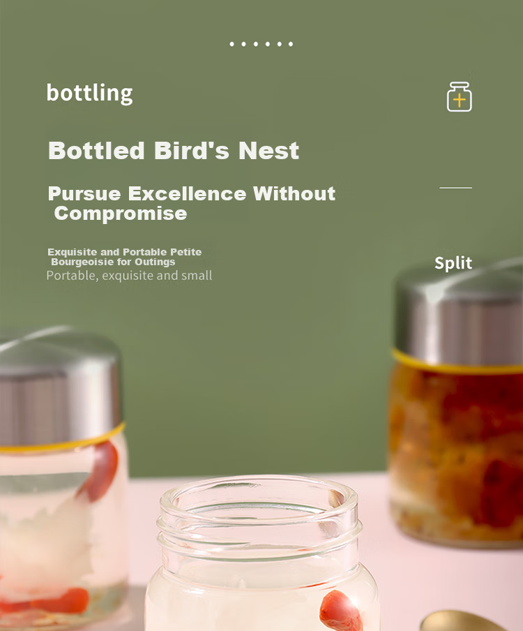 Baijie Bird's Nest Dispensing Bottles, High Borosilicate Glass Jars, Sealed Containers, Herbal Medicine Dispensing Bottles, Portable, Heat-Resistant, 100ml*3 1