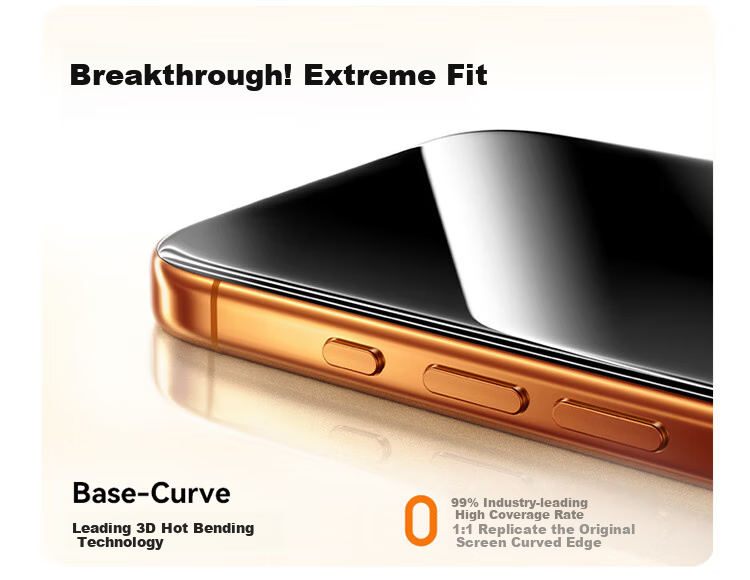Baseus [3D Heat Bending + Rheinland Certified AR Anti-Reflective] Tempered Glass Screen Protector for IPhone 17 Pro, Full Coverage Anti-Fingerprint High Definition Heat Bending Film for Apple 17 Pro 3
