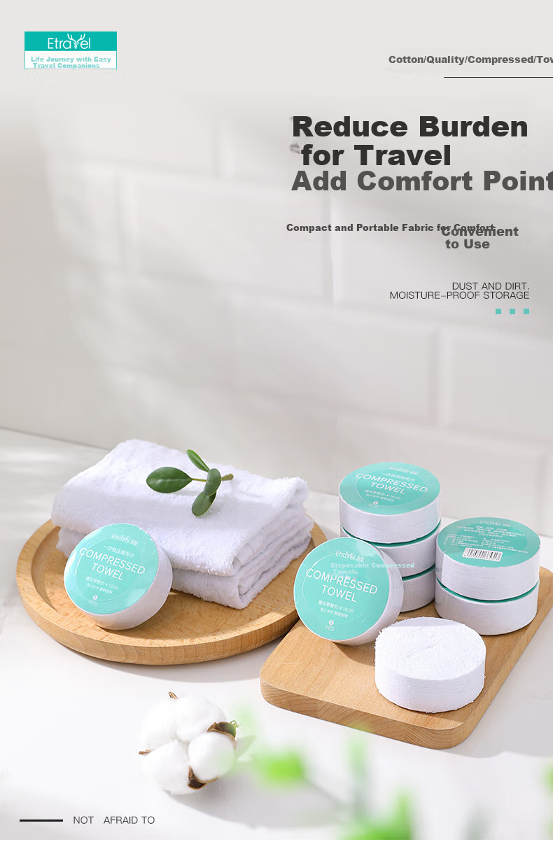 Etravel Disposable Towels Travel Face Wipes for Men And Women, Compact Set, Convenient, 5-Pack (30*67cm) 2