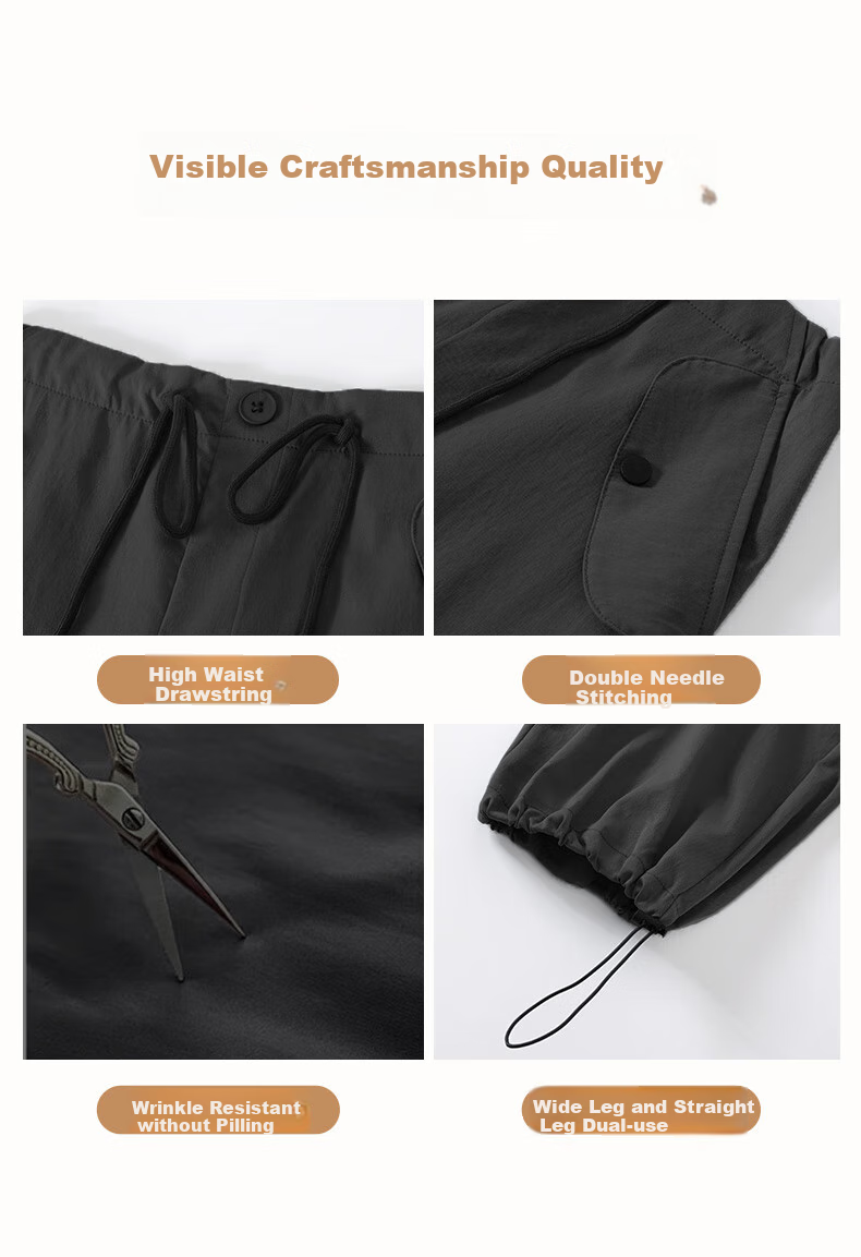 FitonTon Women's Cargo Pants, 2025 Autumn And Winter New Style, American Retro High-Waist Straight-Leg Sweatpants, Loose-Fitting Slimming Casual Trousers for Wome 13