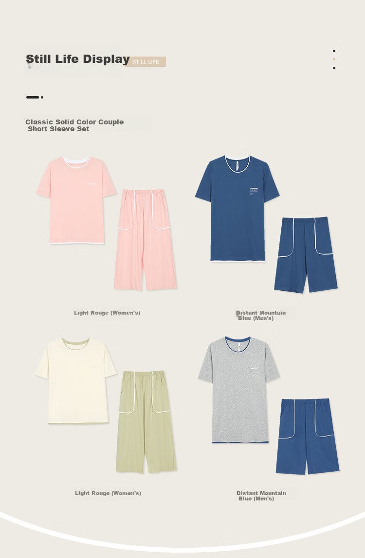 Hongdoujujia Pure Cotton Pajamas for Men, Summer Short-Sleeve Round Neck Antibacterial Loungewear, Nia Blue 170/92A 12