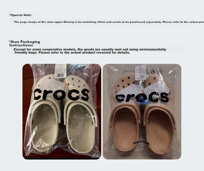 CROCS Classic Clogs for Men And Women, Outdoor Casual Fashion Trendy Beach Sandals Slippers 10001-100 36-37 11