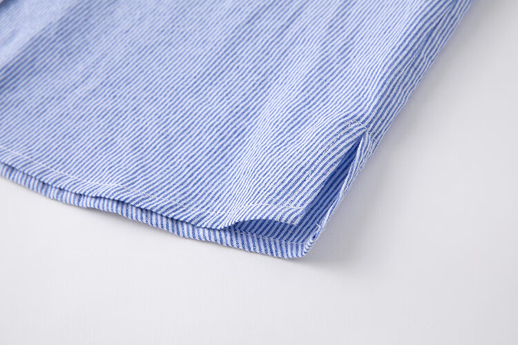 Hacikis Kids Spring and Autumn Children's Shirt Boys and Girls Striped Long Sleeve School Style Shirt Light Blue 170 1