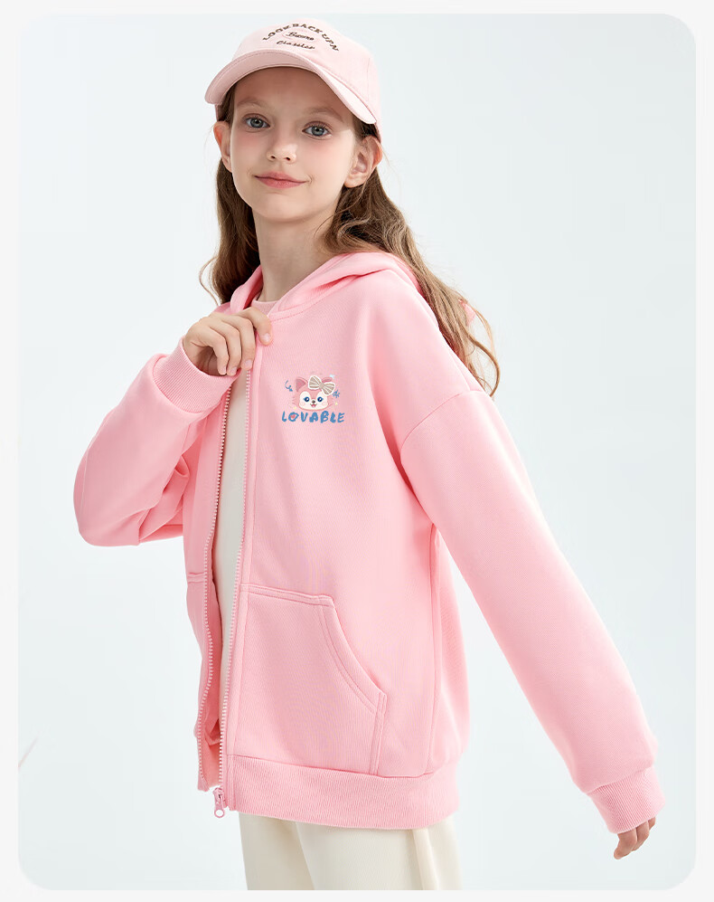 Baleno Girls' Jacket, 2026 Winter Style, Fleece-Lined And Thickened Winter Outerwear for Older Children, Stylish Autumn And Winter Warm Hooded Cardigan for Little Girls 2