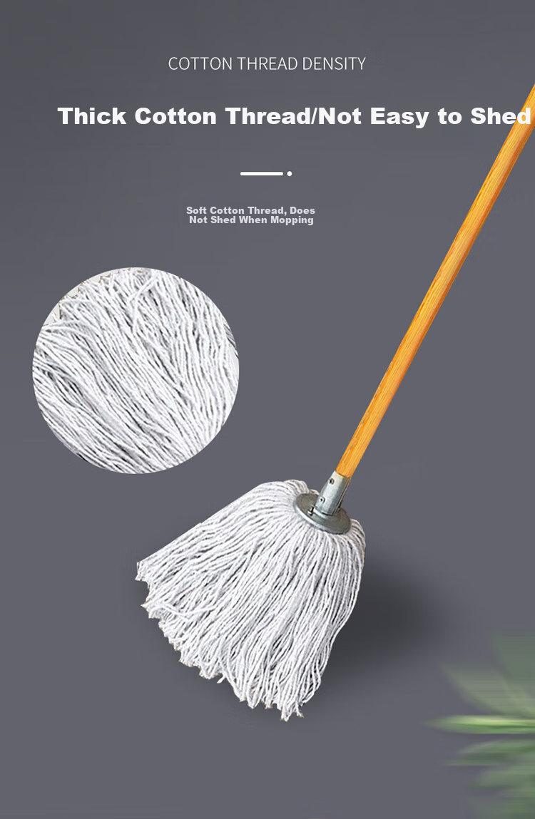 CIRY Cotton Yarn Mop, 50CM Twist-Wringing Mop, Self-Wringing Mop with Lock, Rotating Lazy Mop, No-Hand Cleaning Floor Cloth Mop 4
