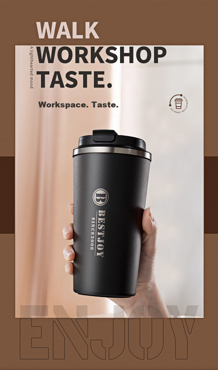 FUGURNG BESTJOY Coffee Mug, Fully Automatic Stirring Cup, 316 Stainless Steel Insulated Cup, Magnetic Electric Coffee Maker for Milk Powder, 400ml 6