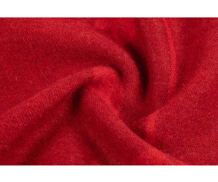 Hengyuanxiang Women's Cashmere Scarf Autumn Winter Double-Sided Warm Wool Neck Warmer Qi Ji Red Birthday New Year Gift 9
