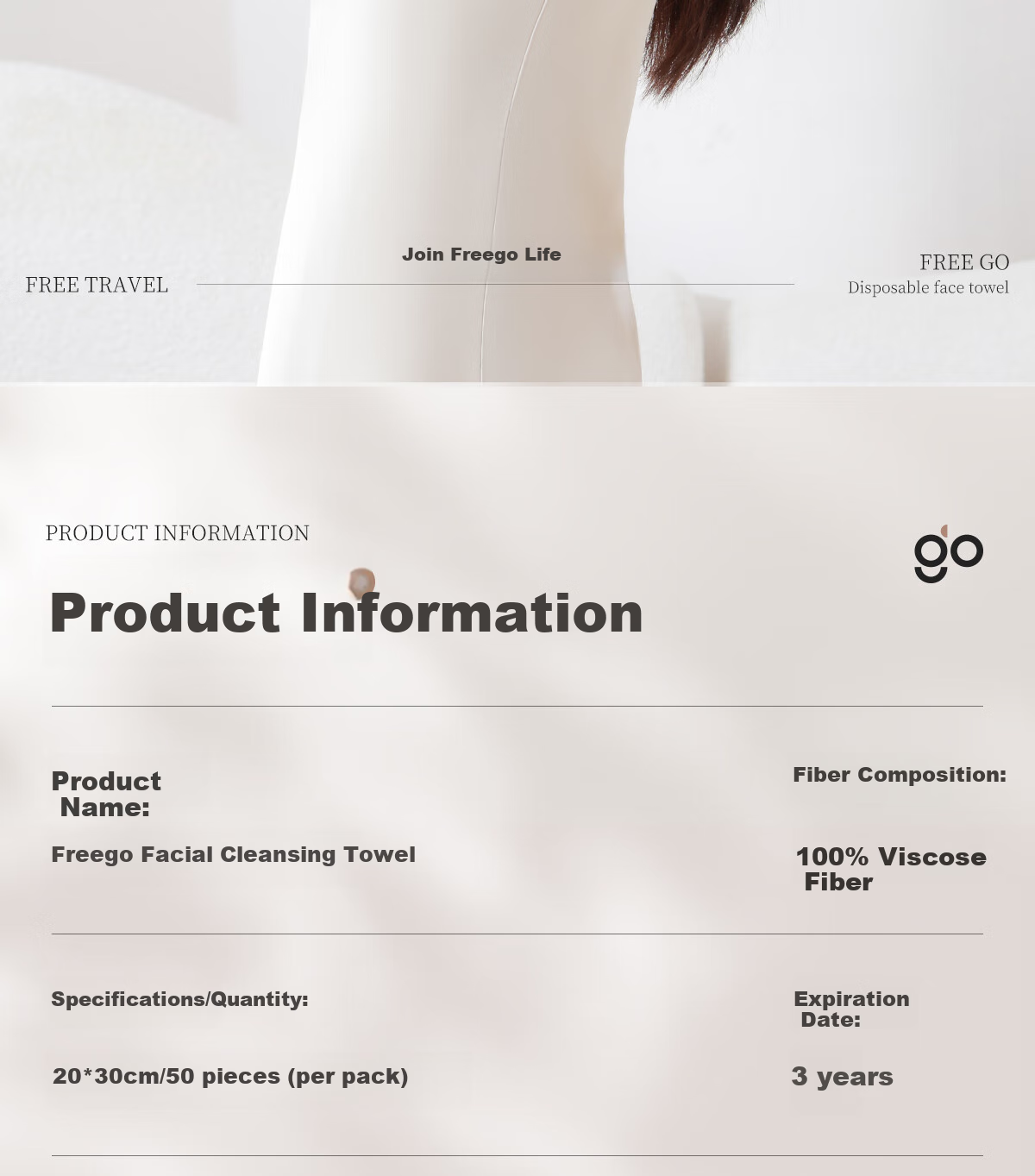 Freego Disposable Facial Cleansing Towel, Pearl Texture Soft Cloth, Wet And Dry Use, 20*30cm 5