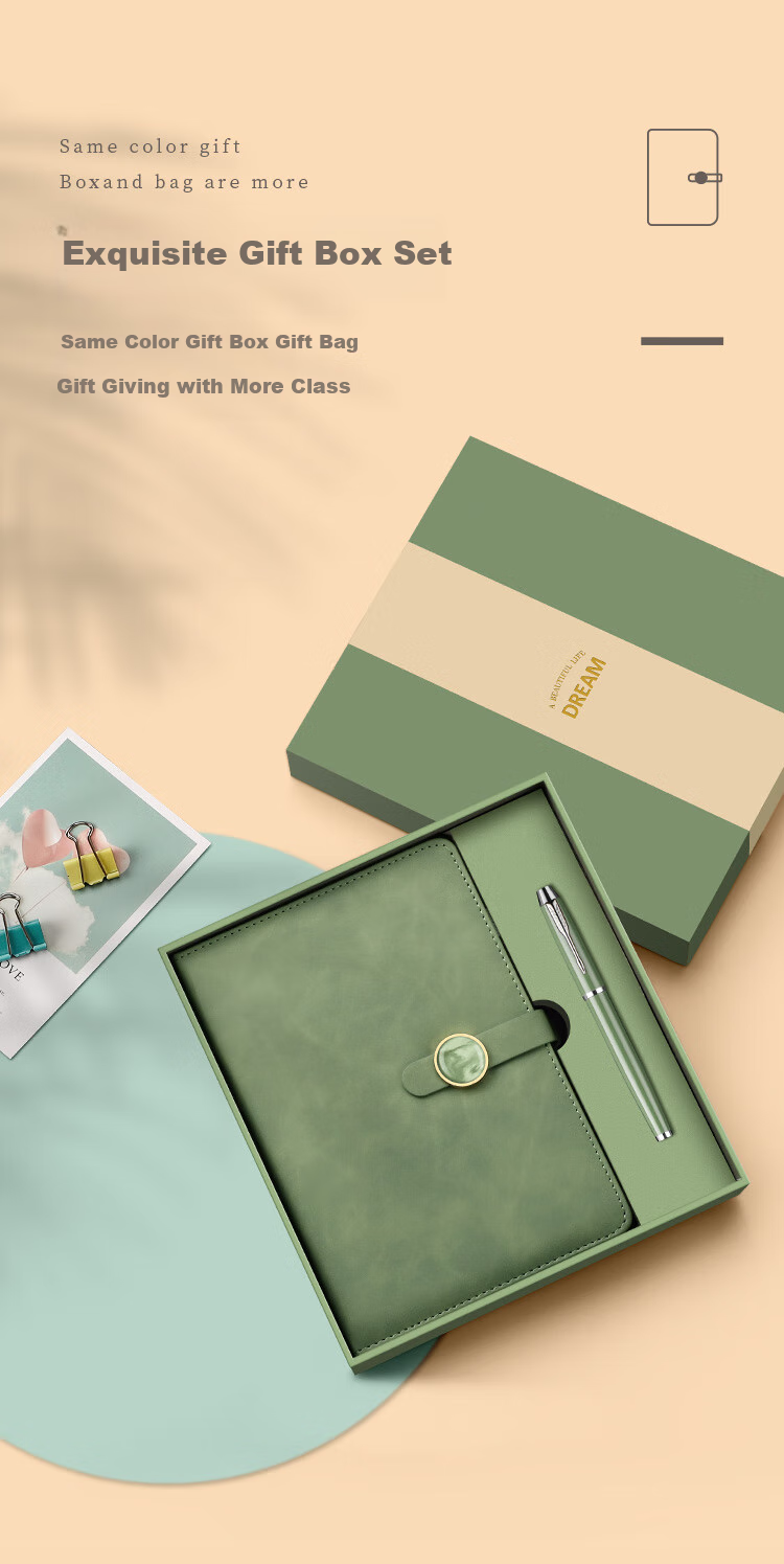 Ujia Notebook Gift Box Set, High-Quality Business Journal, Teacher's Day Gift, Customizable Souvenir Gift for Clients, Promotional Gift, Two-Piece Gift Box Set 1