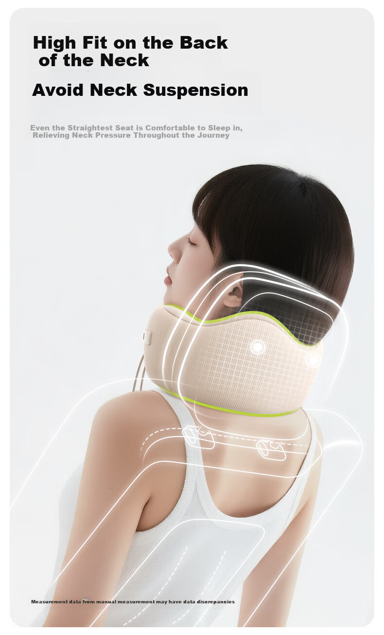 Silaiyi U-Shaped Neck Pillow, Airplane U-Shape Neck Support, Inflatable Memory Foam, for Airplane, Train, High-Speed Rail Travel, Portable And Collapsible Neck Pillow 4