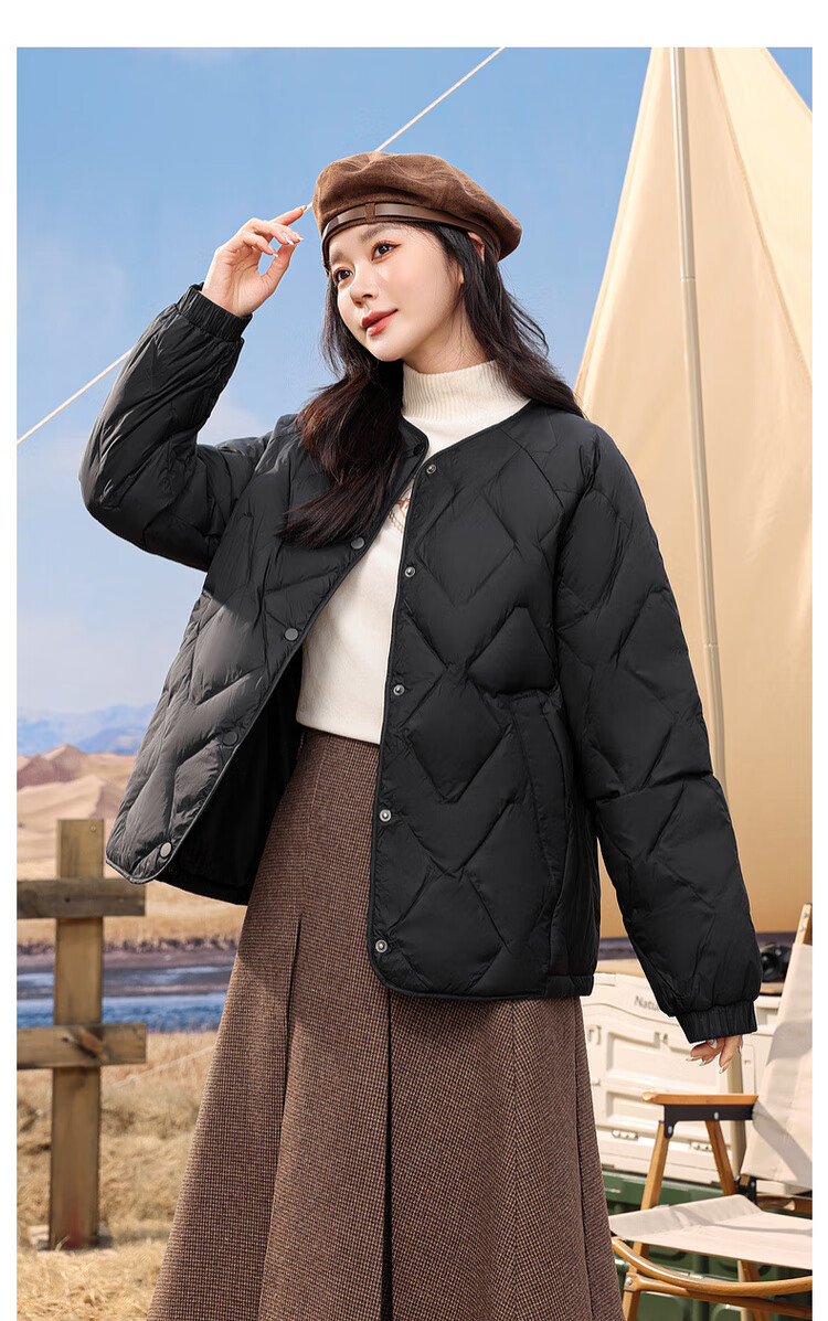 SNOWFLYING 2025 New Fashion Classic Versatile Lightweight Down Inner Shirt Windproof Cuff Warm Women's Short Down Jacket 12